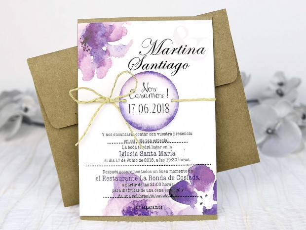 Invitación de Boda 2018 Acuarela 