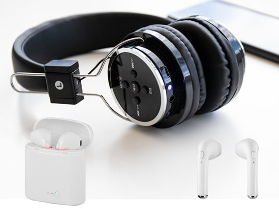 Cascos y auriculares inalámbricos para personalizar como regalo de empresa